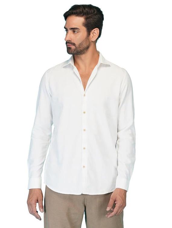 men solid collared long sleeve casual shirt - 21935620 - Standard Image - 1