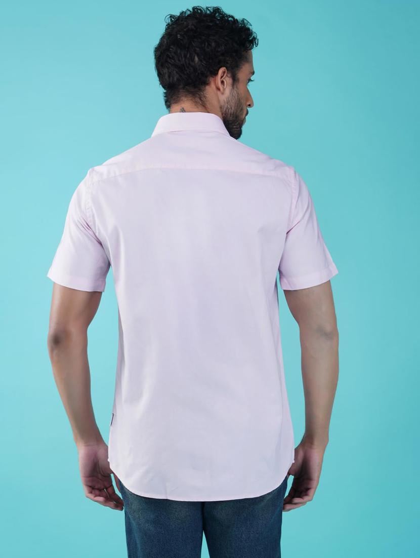 men solid collared short sleeve regular fit shirt - 21935627 - Standard Image - 4