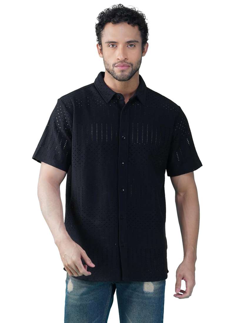men self designed collared short sleeve shirt - 21935636 -  Standard Image - 1