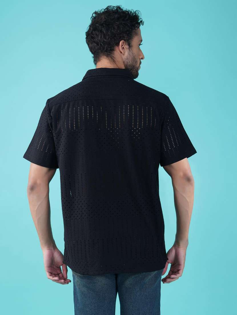 men self designed collared short sleeve shirt - 21935636 - Standard Image - 4