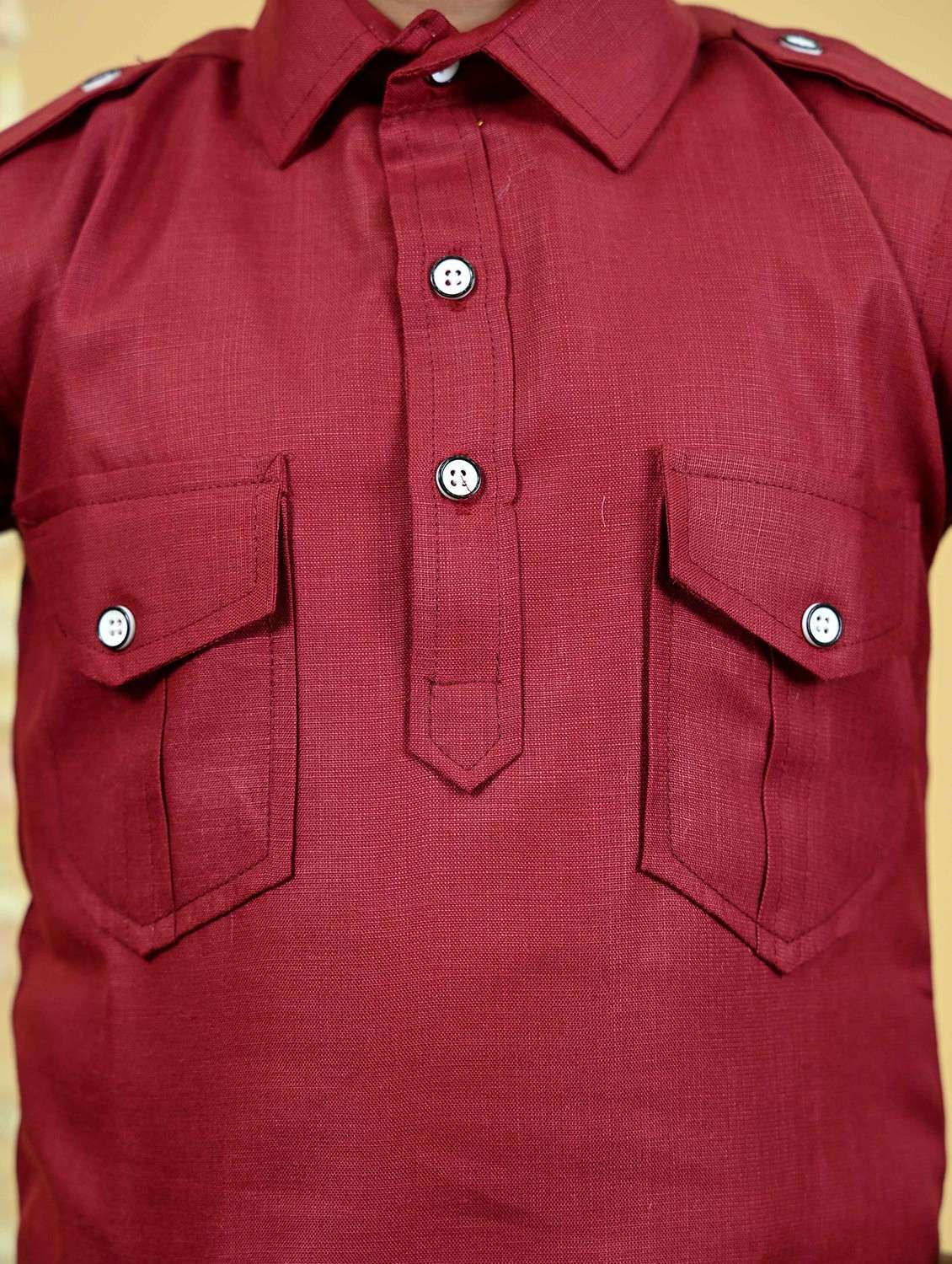 boys solid long sleeve kurta and pyjama set - 21935665 -  Standard Image - 4