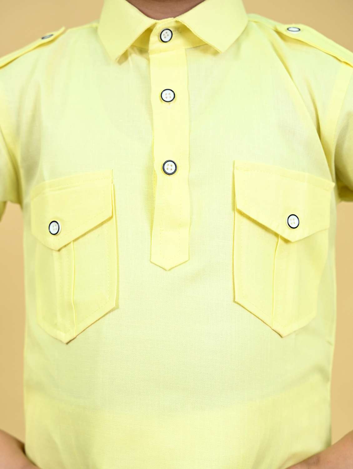 boys solid long sleeve kurta and pyjama set - 21935670 - Standard Image - 4