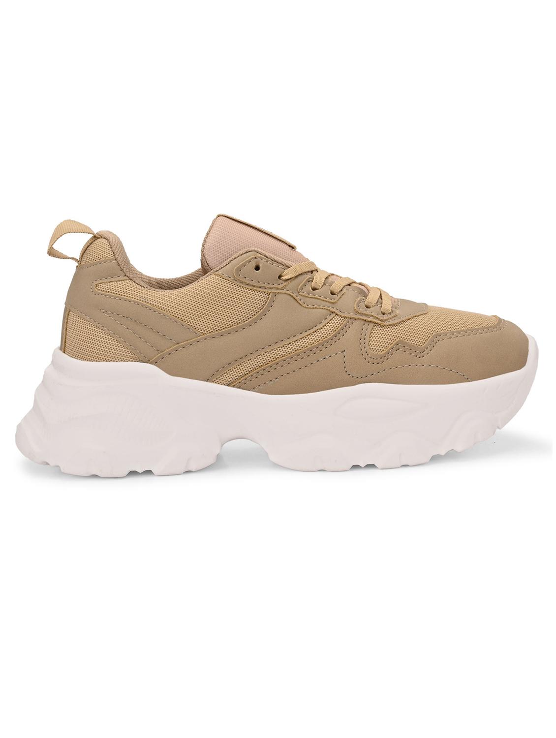 women beige lace-up sports shoe - 21935682 -  Standard Image - 1