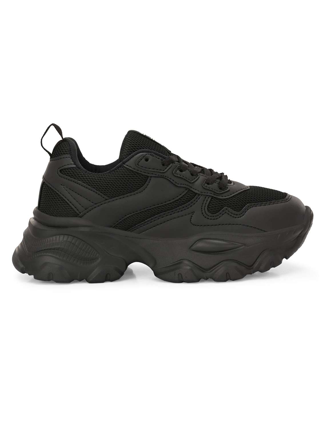 women black lace-up sports shoe - 21935683 -  Standard Image - 1