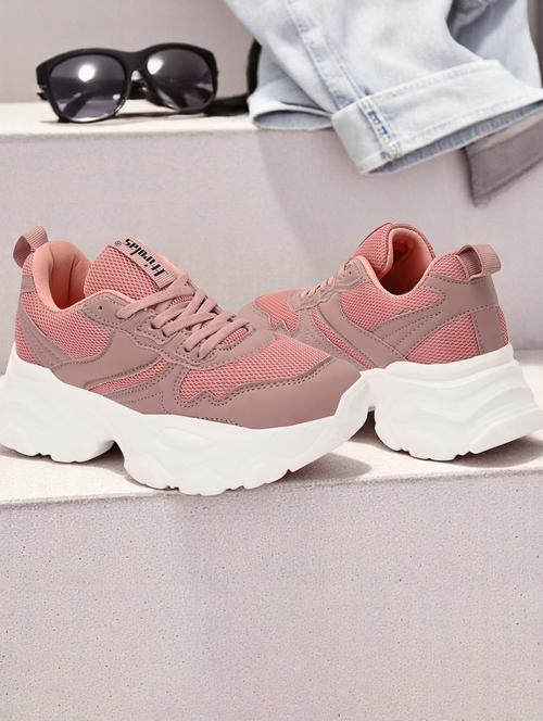 women pink lace-up sports shoe - 21935684 -  Standard Image - 0