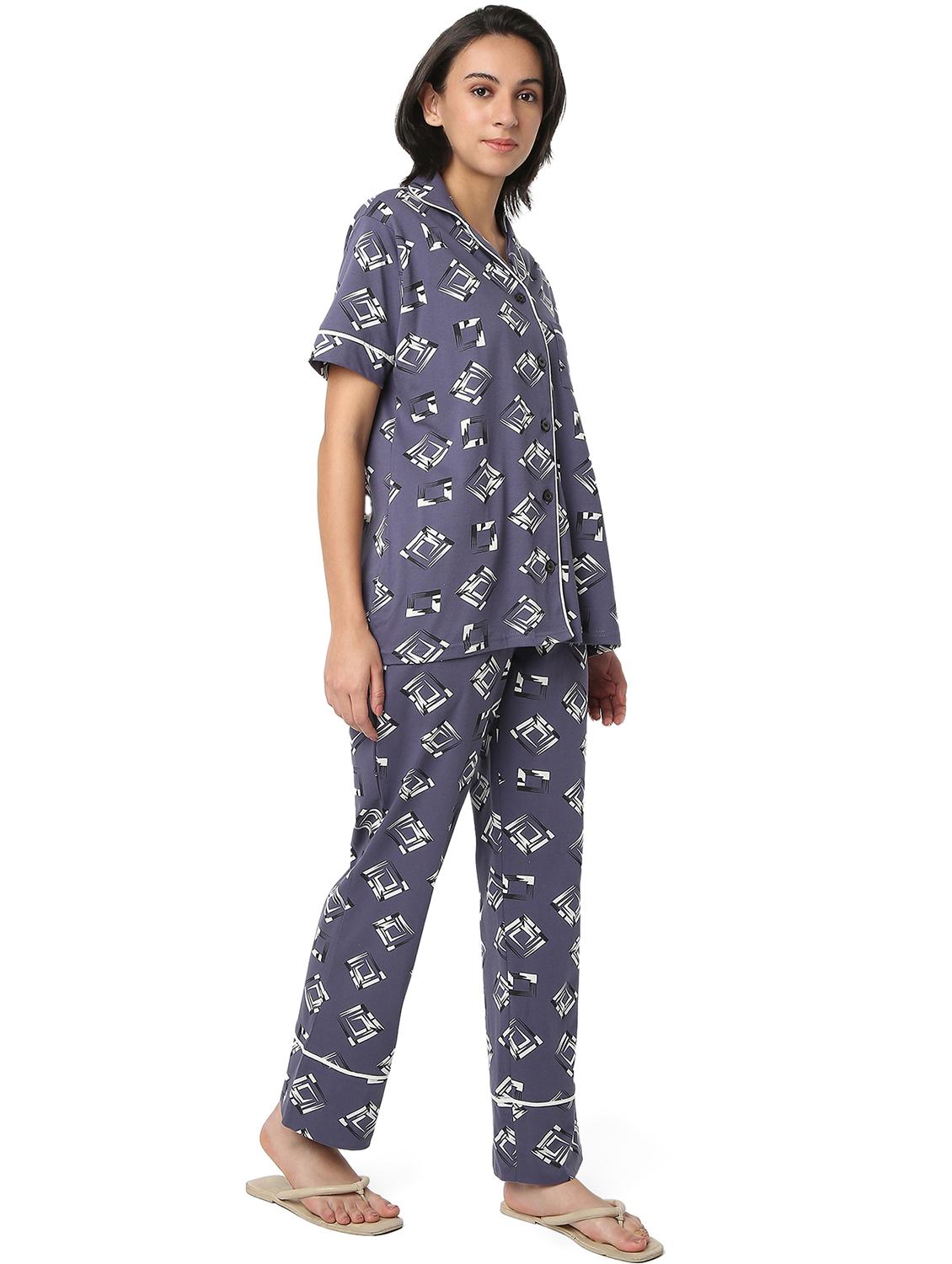 women printed nightwear pyjama set - 21935688 - Standard Image - 4