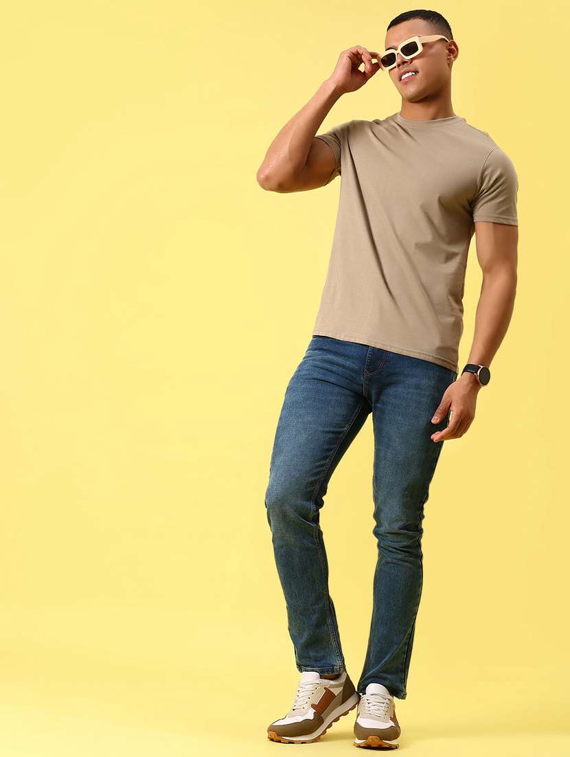 men solid short sleeve slim fit t-shirt - 21935843 - Standard Image - 4