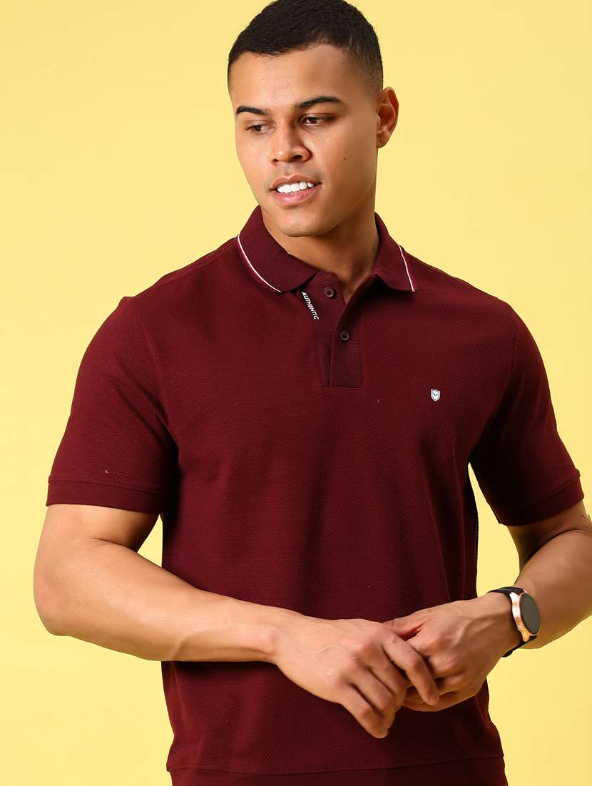 men solid short sleeve regular fit polo t-shirt