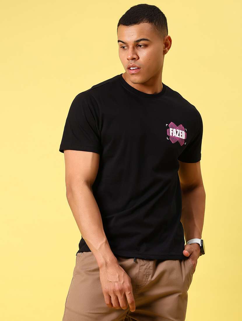 men front & back print round neck regular fit t-shirt - 21935855 -  Standard Image - 1