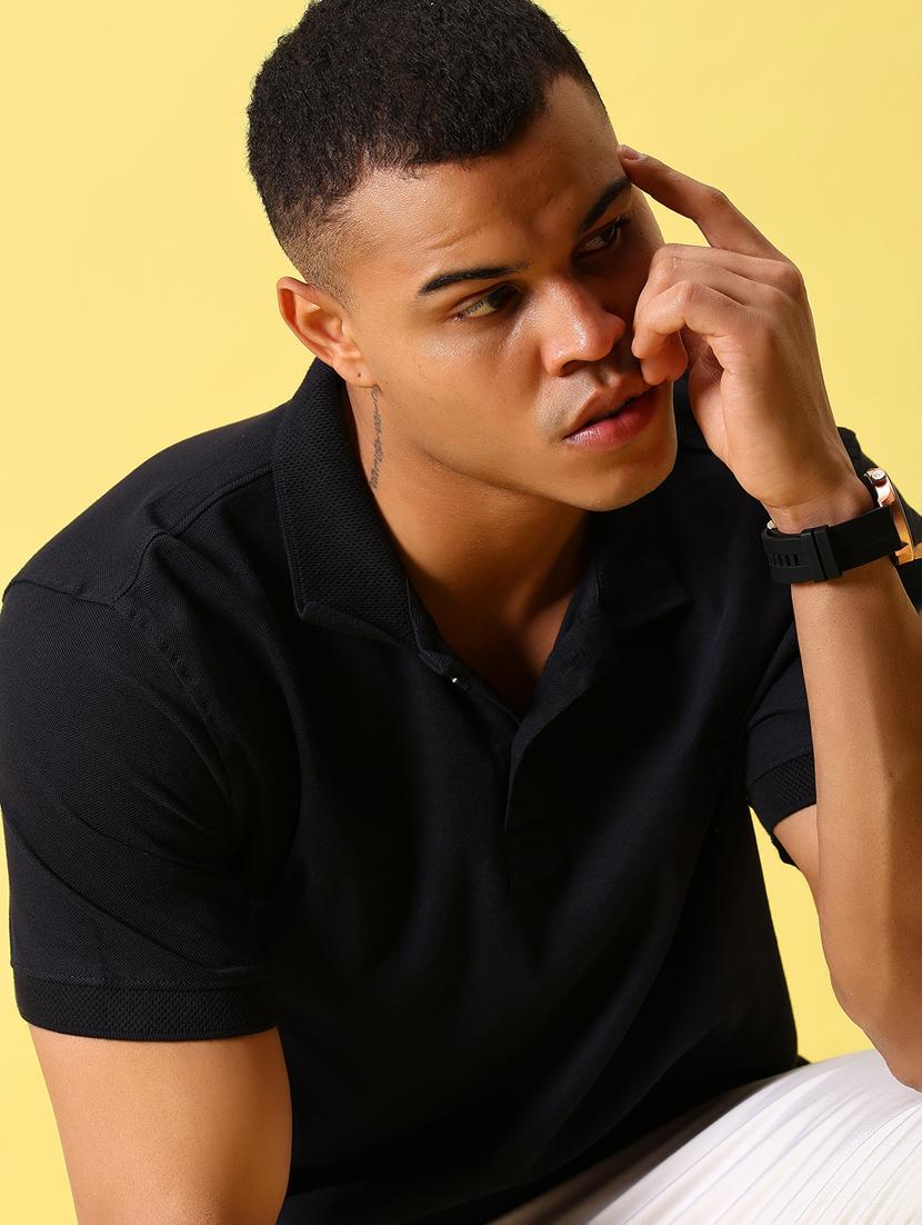 men solid short sleeve regular fit polo t-shirt - 21935858 - Standard Image - 1