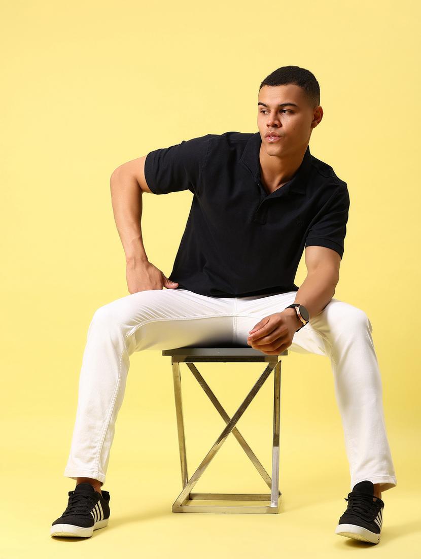 men solid short sleeve regular fit polo t-shirt - 21935858 - Standard Image - 4