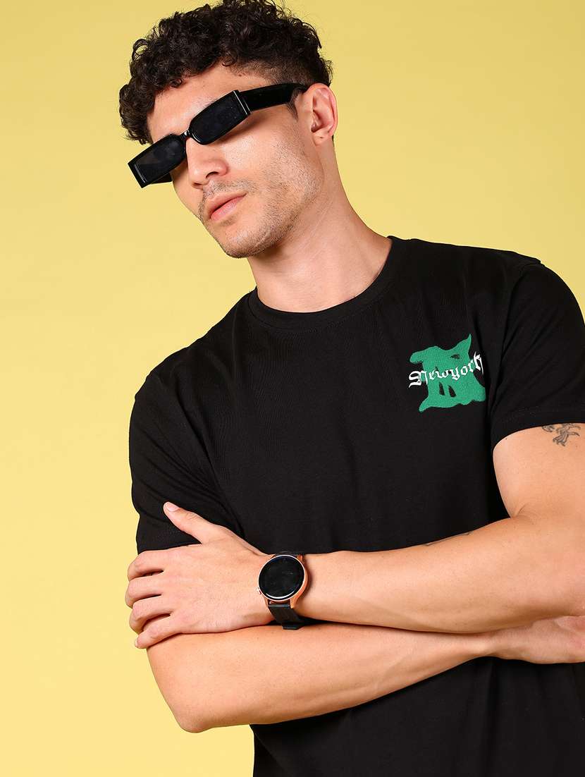 men front & back print round neck regular fit t-shirt - 21935859 -  Standard Image - 1