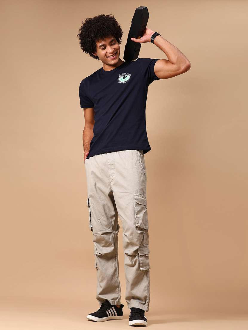 men front & back print round neck regular fit t-shirt - 21935865 -  Standard Image - 4