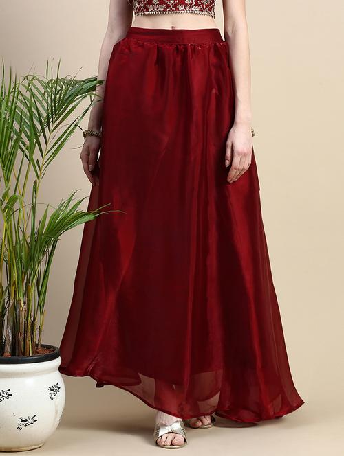 women solid high rise flared skirt - 21935876 -  Standard Image - 0