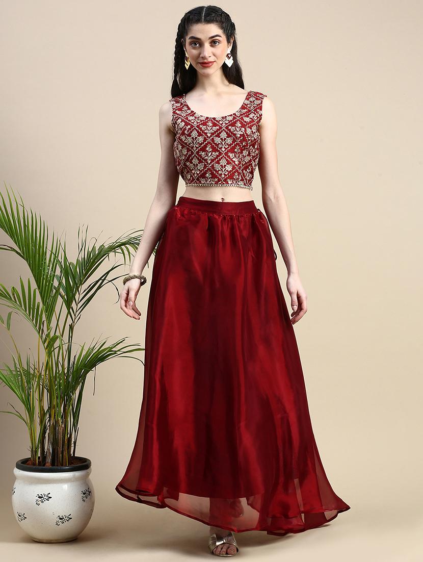 women solid high rise flared skirt - 21935876 - Standard Image - 4