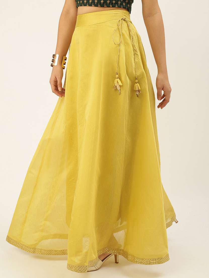 women solid high rise flared skirt - 21935879 -  Standard Image - 1