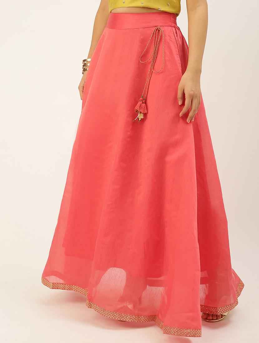 women solid high rise flared skirt with pocket - 21935880 -  Standard Image - 1
