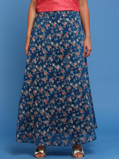 women floral printed high rise a-line skirt - 21935881 - Standard Image - 0