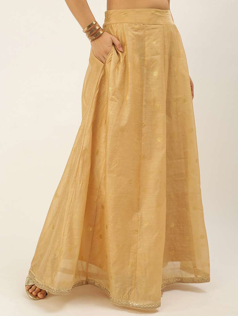 women solid high rise flared skirt - 21935883 -  Standard Image - 1