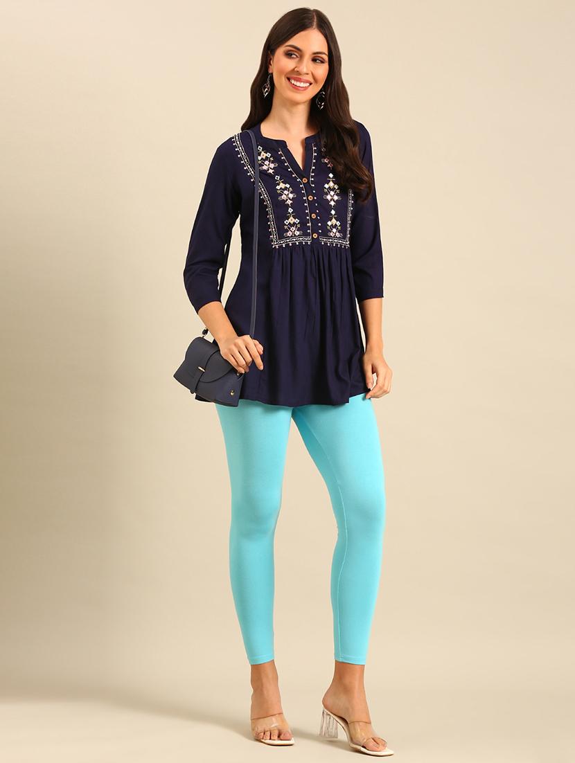 women solid ankle length legging - 21935884 - Standard Image - 4