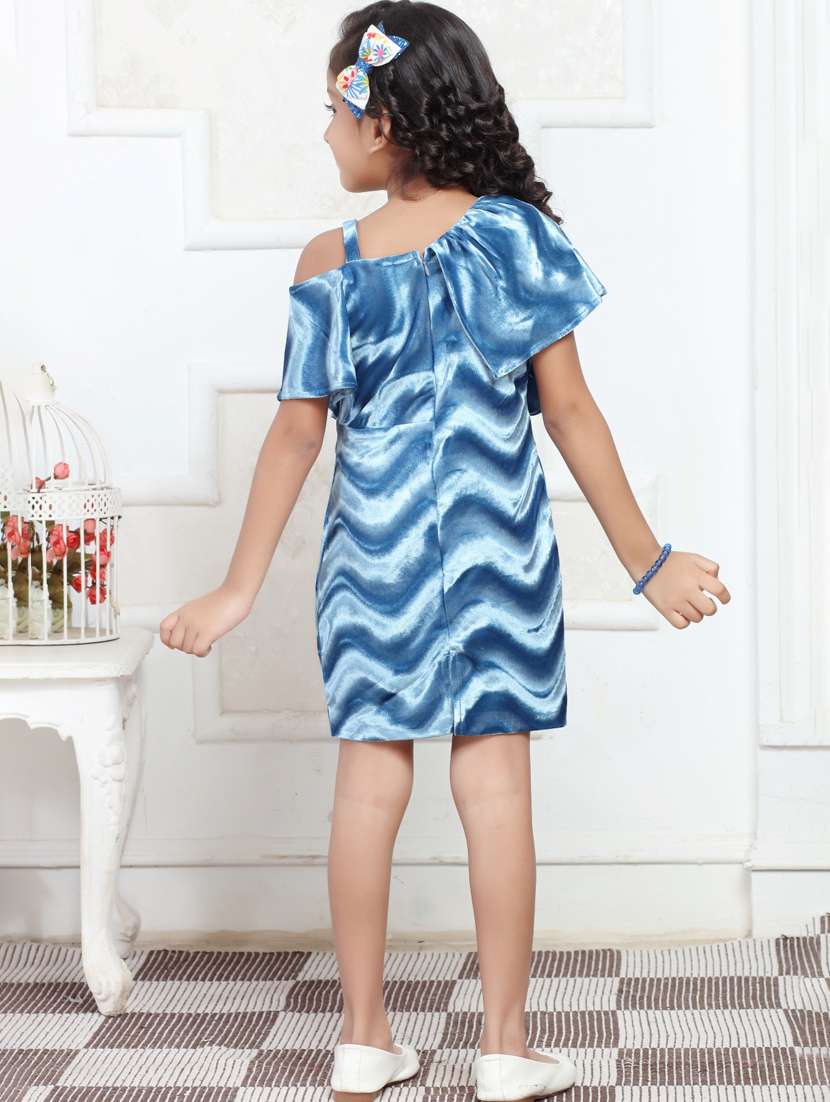 girls printed asymmetric neck bodycon dress - 21935924 - Standard Image - 4