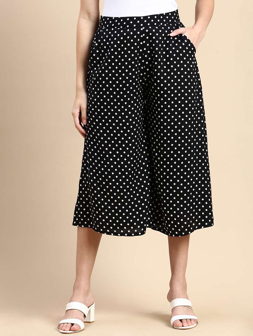 women polka doted mid rise culottes - 21935949 -  Standard Image - 1