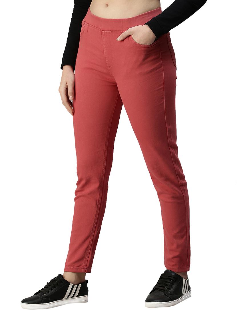 women solid mid rise slim fit jegging - 21935952 - Standard Image - 1