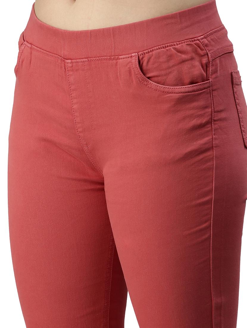 women solid mid rise slim fit jegging - 21935952 - Standard Image - 4