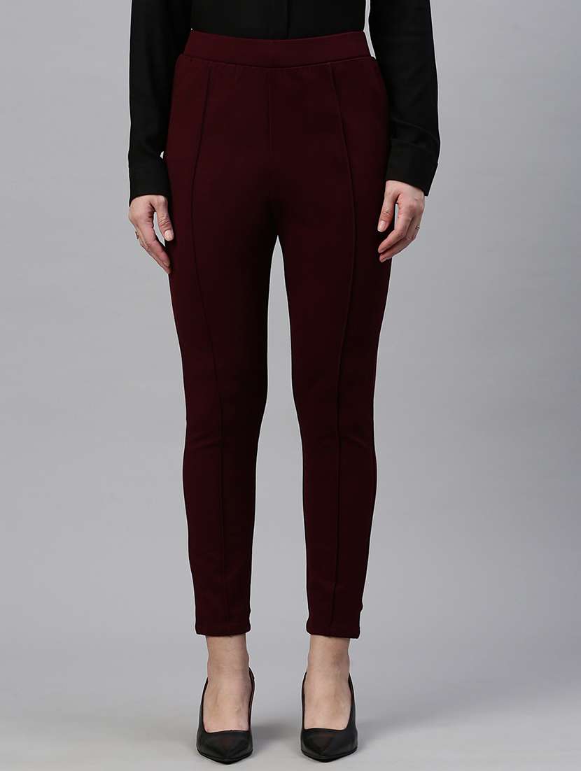 women solid mid rise slim fit jegging - 21935955 -  Standard Image - 1