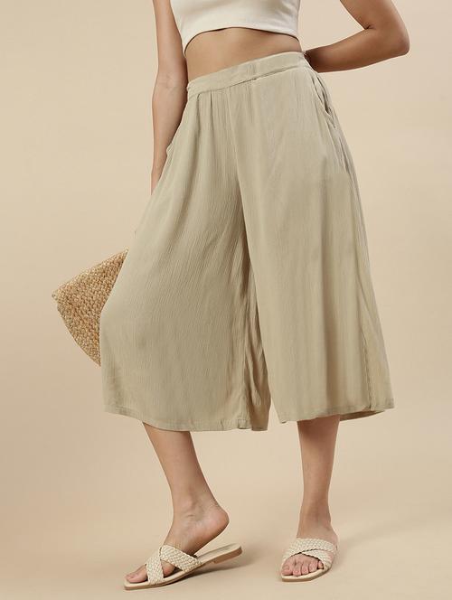 women solid high rise culottes - 21935963 - Standard Image - 0