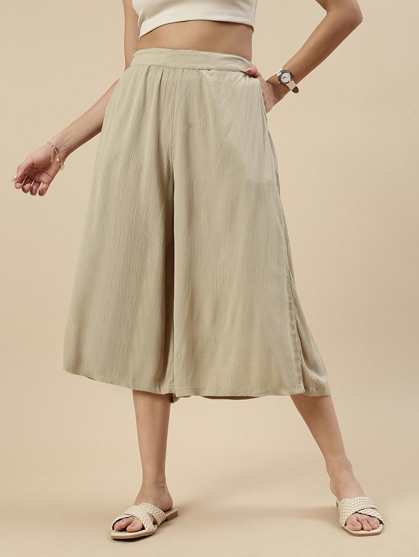 women solid high rise culottes  - 21935963 -  Standard Image - 1