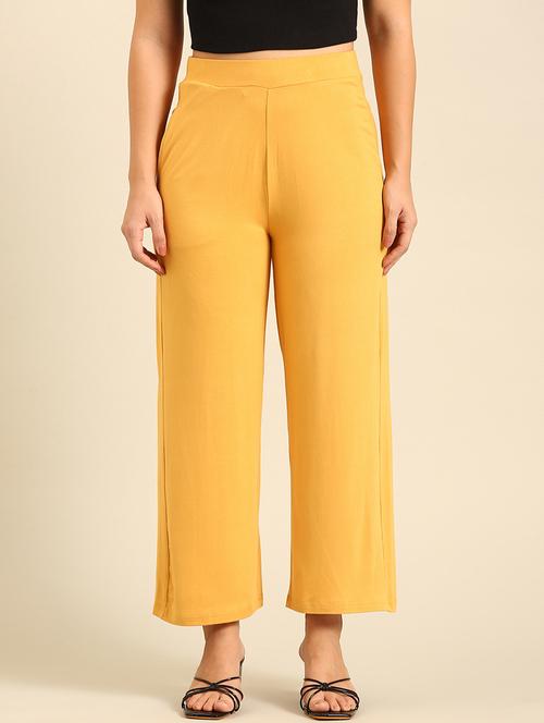 women solid high rise straight palazzo - 21935964 - Standard Image - 0