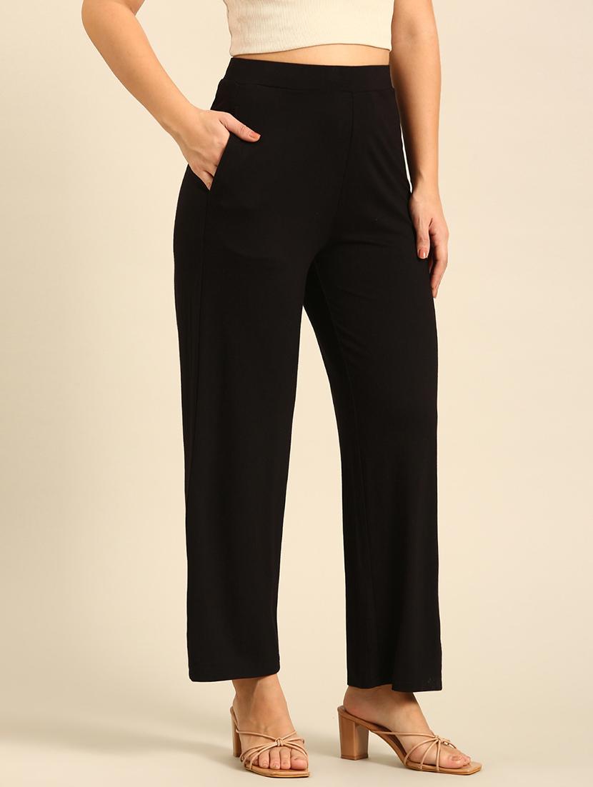 women solid high rise straight palazzo - 21935966 - Standard Image - 1