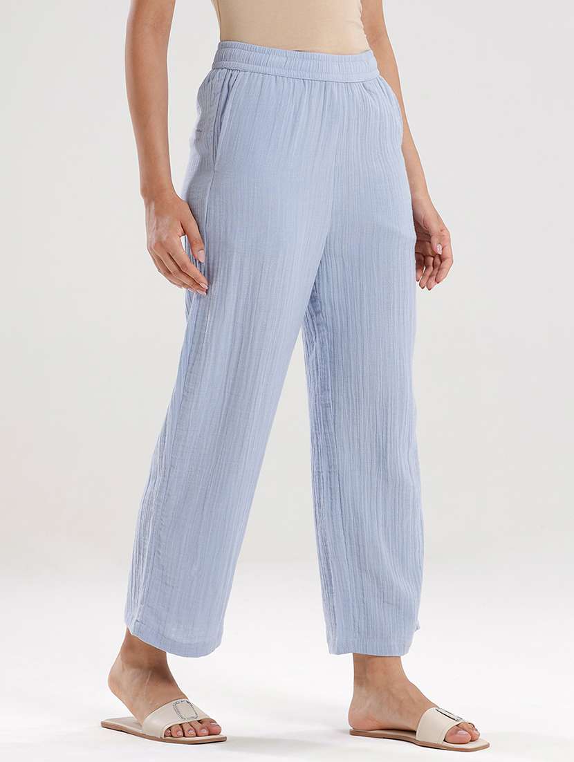 women solid mid rise straight trouser - 21935967 -  Standard Image - 1