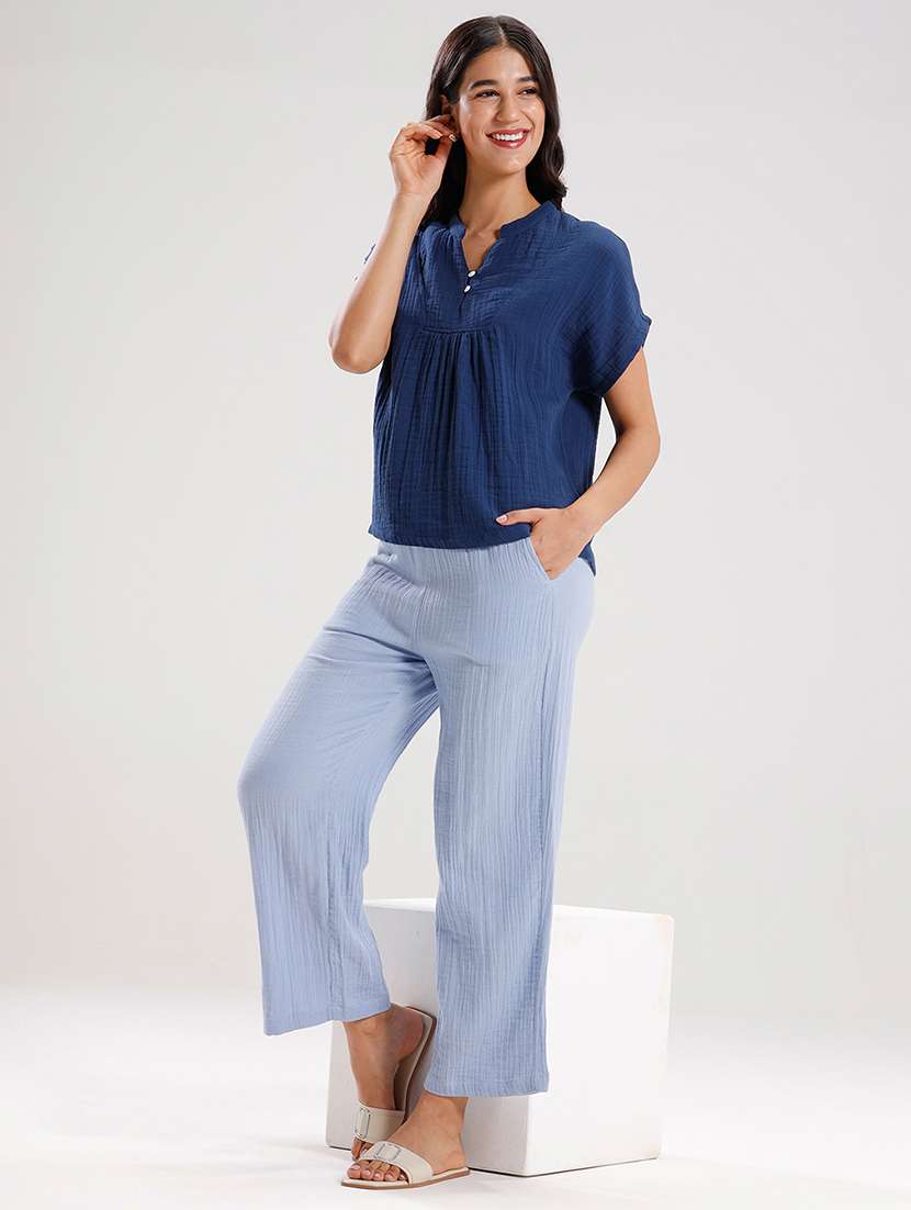 women solid mid rise straight trouser - 21935967 -  Standard Image - 4