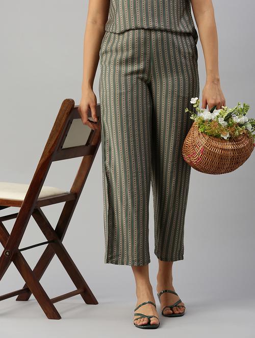 women printed mid rise straight palazzo - 21935976 - Standard Image - 0