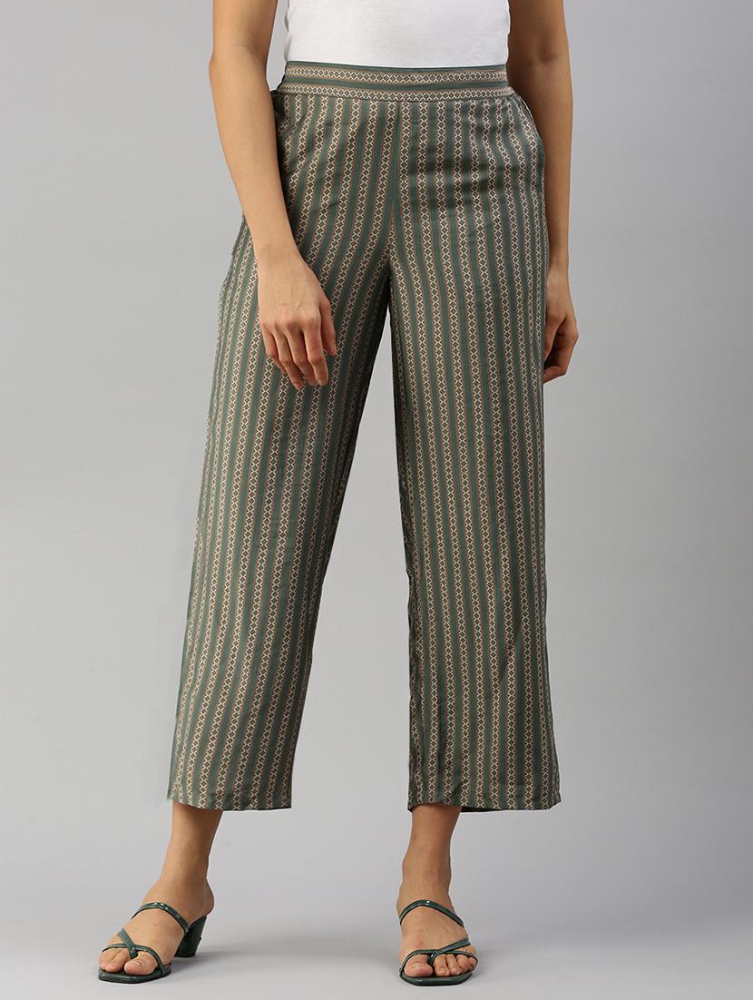 women printed mid rise straight palazzo - 21935976 - Standard Image - 1