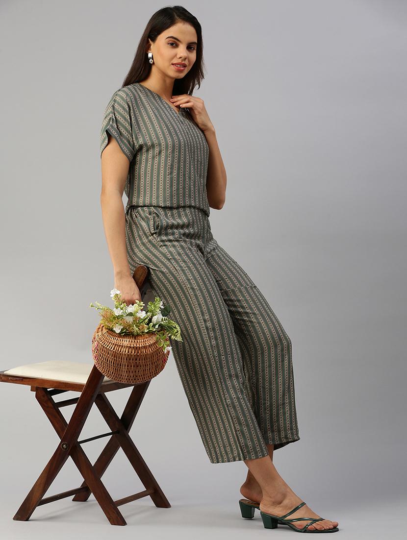 women printed mid rise straight palazzo - 21935976 - Standard Image - 4