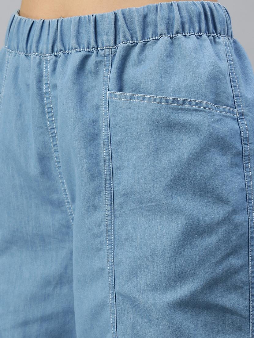 women solid high rise wide leg trouser - 21935980 - Standard Image - 4
