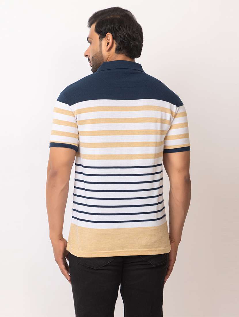 men striped short sleeve regular fit polo t-shirt - 21935996 -  Standard Image - 4