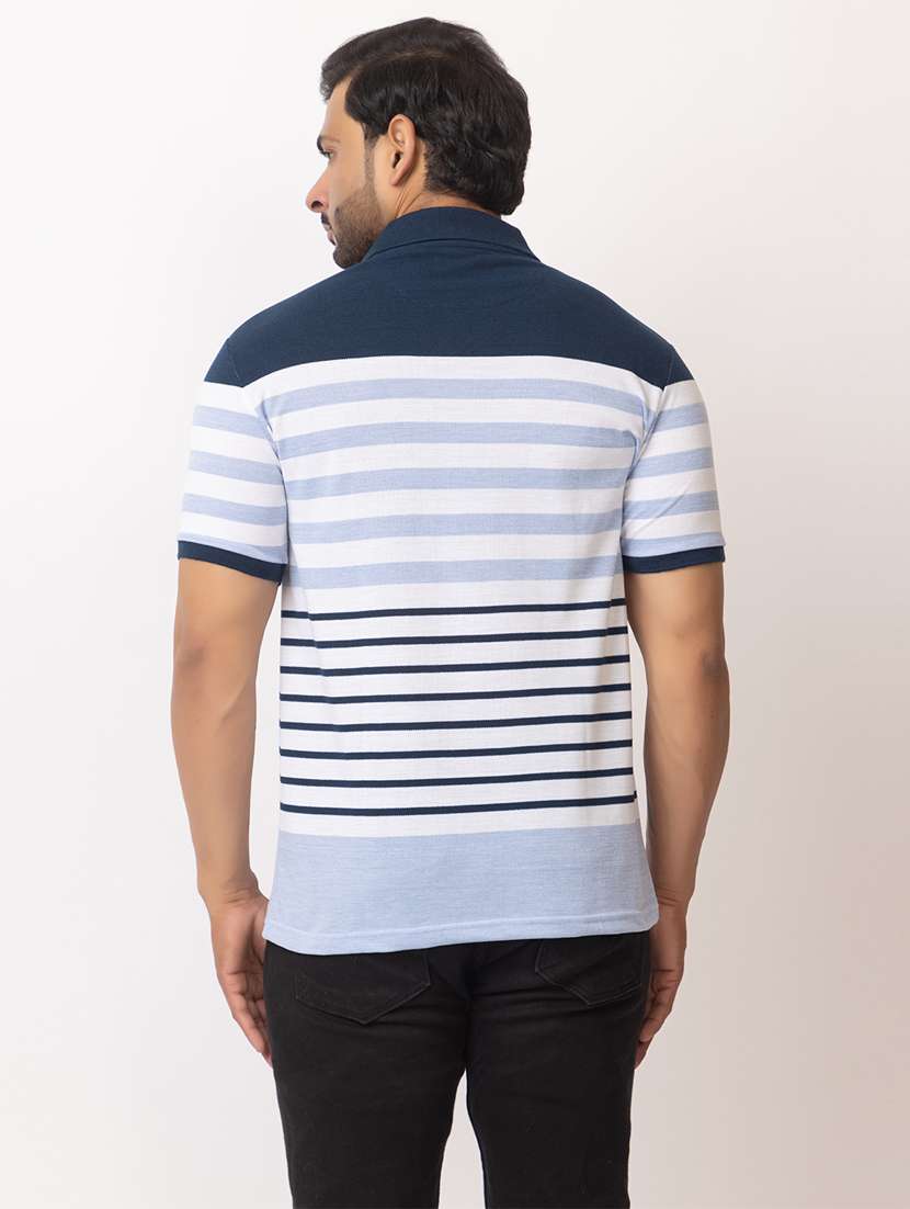 men striped short sleeve regular fit polo t-shirt - 21935998 -  Standard Image - 4