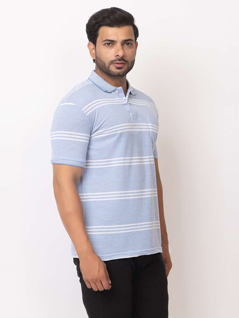 men striped short sleeve regular fit polo t-shirt - 21935999 -  Standard Image - 1