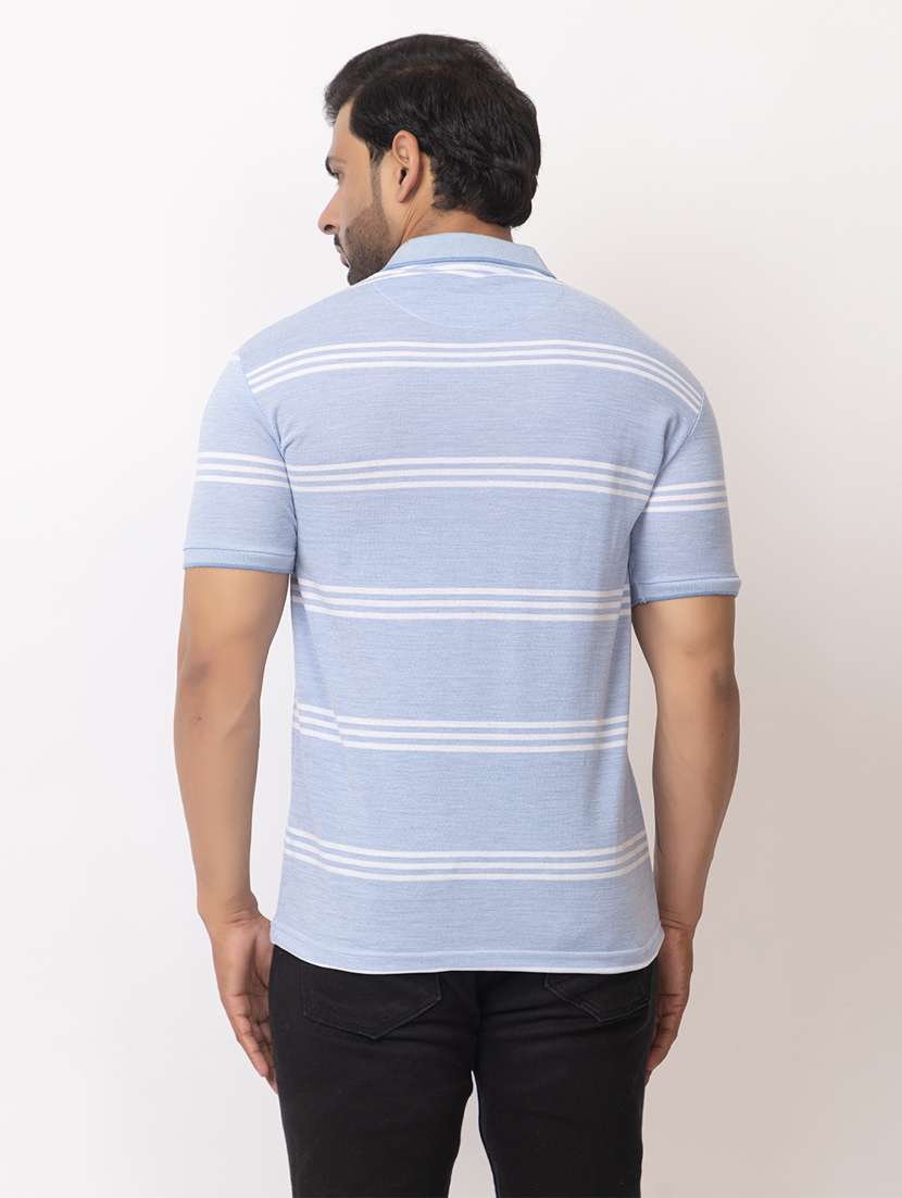 men striped short sleeve regular fit polo t-shirt - 21935999 -  Standard Image - 4