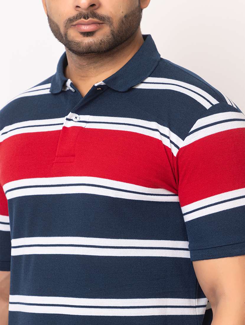 men striped short sleeve regular fit polo t-shirt - 21936000 -  Standard Image - 1