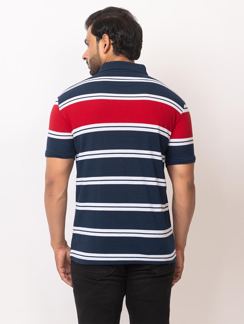 men striped short sleeve regular fit polo t-shirt - 21936000 - Standard Image - 4