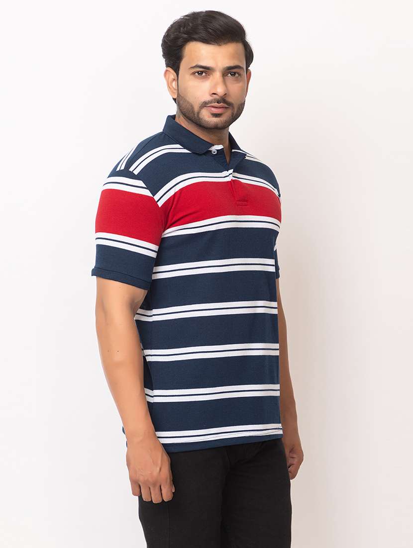 men striped short sleeve regular fit polo t-shirt - 21936000 -  Standard Image - 4
