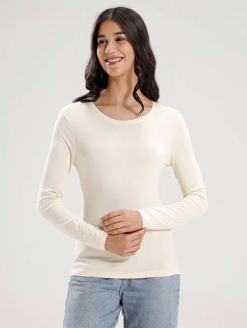 women solid long sleeve regular fit t-shirt - 21936013 -  Standard Image - 1