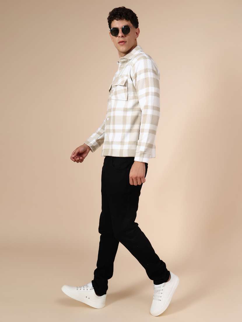 men checkered long sleeve regualr fit shacket - 21936123 -  Standard Image - 4
