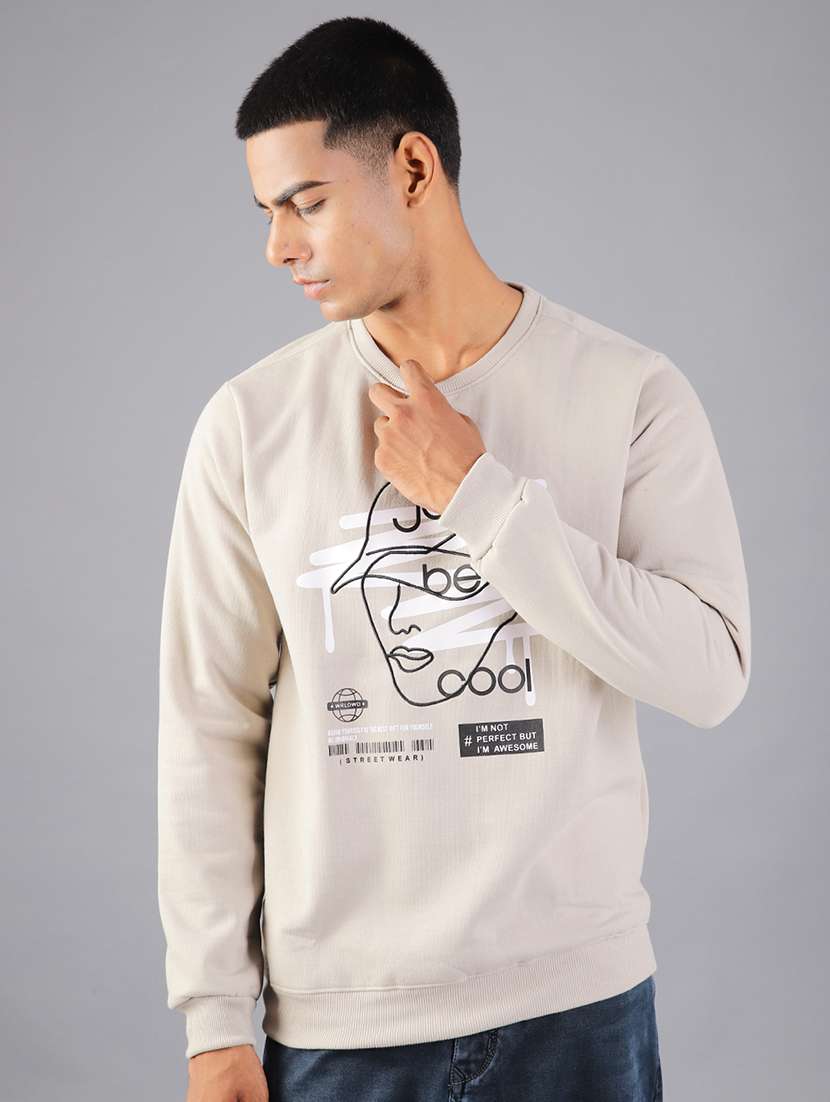 men front print long sleeve sweatshirt - 21936124 -  Standard Image - 1