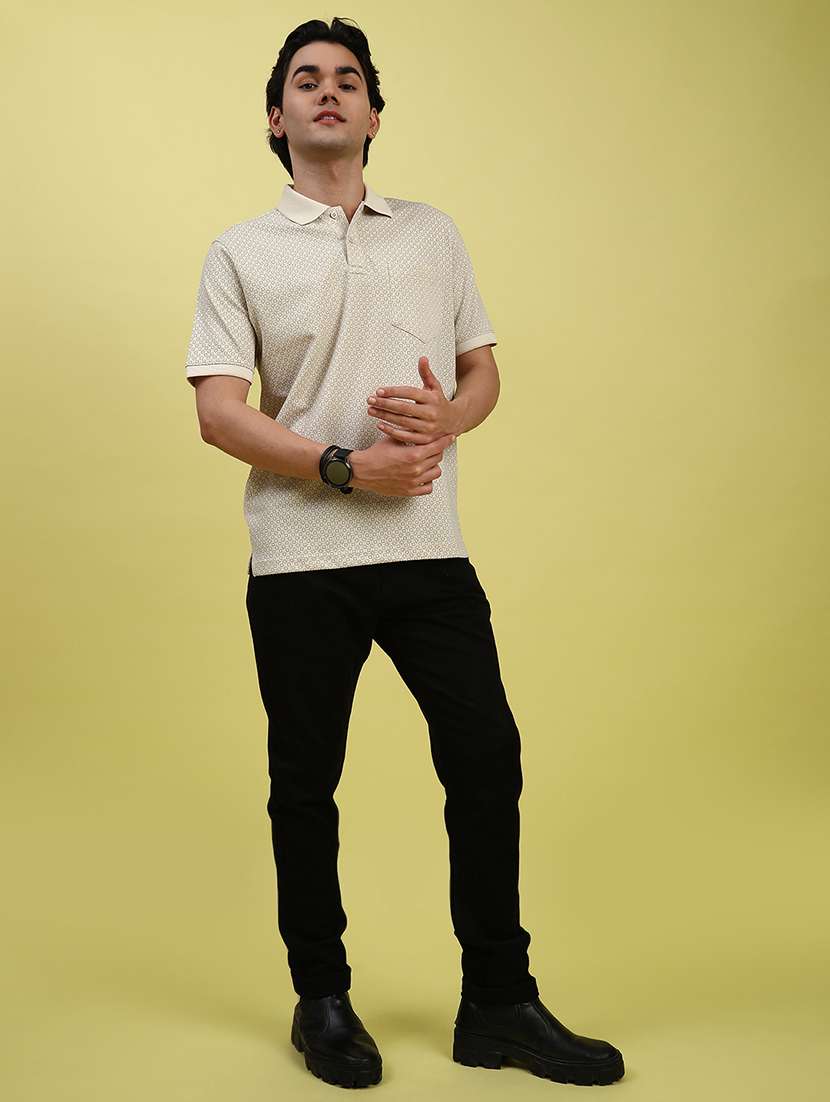 men printed short sleeve regular fit polo t-shirt - 21936130 -  Standard Image - 4